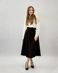 Gonna midi con strass e cintura