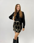 Gonna con paillettes a cuori
