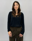 Maglia scollo V in misto lana e cotone – Morbida e calda