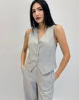 Completo elegante gilet giacca e pantaloni