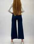 Pantaloni gamba larga in denim