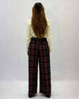 Pantaloni Palazzo Scozzesi a Quadri – Vita Alta e Gamba Larga