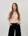 Pullover crop con rotture