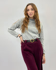 Pantaloni in velluto a palazzo con cintura