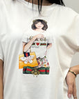 T-shirt over con stampa