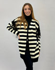 Cardigan a righe con frange