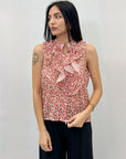 Blusa smanicata con rouches