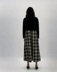 Abito lungo con gonna tartan e fiocco taglia comoda