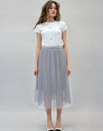 Gonna in tulle con perle