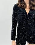 Tuta corta con paillettes