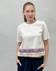 T-shirt con paillettes e frange