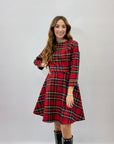 Abito tartan con gonna ampia
