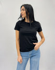 T-shirt in cotone tinta unita petite