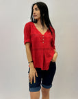Camicia con fantasia e bottoni