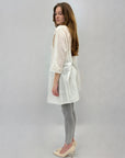 Camicia lunga in cotone con scollo coreana