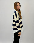 Camicia con pullover a righe