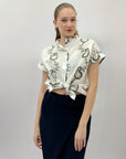 Camicia mezze maniche con fantasia