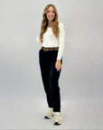 Pantaloni in velluto con cintura