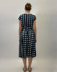 Abito in cotone midi con fantasia
