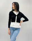 Cardigan corto con bottoni
