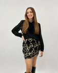 Gonna con paillettes a cuori