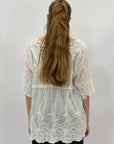 Maglia mezza manica con ricamo
