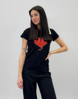 T-shirt con cuore di farfalle