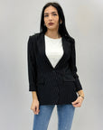 Blazer a righe elasticizzato