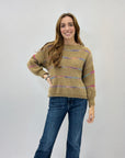 Maglione misto lana con dettaglio righe