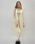 Gilet lungo con bottone