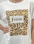 T-shirt taglia comoda con scritta J'adore