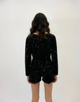 Tuta corta con paillettes