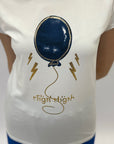 T-shirt con palloncino e scritta