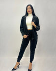 Completo in ciniglia felpa zip con pantaloni