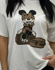 T-shirt over con stampa