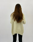 Cardigan misto lana con ricami e perle