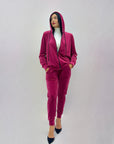 Completo in ciniglia felpa zip con pantaloni