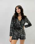Tuta corta con paillettes