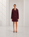 Cappotto in neoprene con cappuccio e bottoni
