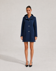 Cappotto in neoprene con cappuccio e bottoni