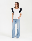 T-shirt con maniche volant