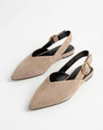 Ballerine slingback a punta con fibbia