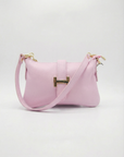 Borsa a Spalla in Vera Pelle con Dettaglio H in Vera Pelle