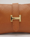 Borsa a Spalla in Vera Pelle con Dettaglio H in Vera Pelle