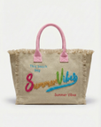 Borsa Summer Vibes in tessuto con ricami decorativi