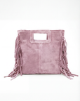 Borsa in vera pelle scamosciata con frange – Made in Italy