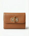 Pochette elegante in vera pelle con chiusura decorativa