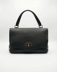 Borsa a mano in vera pelle con chiusura girevole