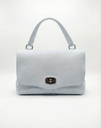 Borsa a mano in vera pelle con chiusura girevole