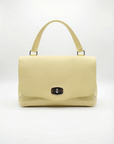 Borsa a mano in vera pelle con chiusura girevole